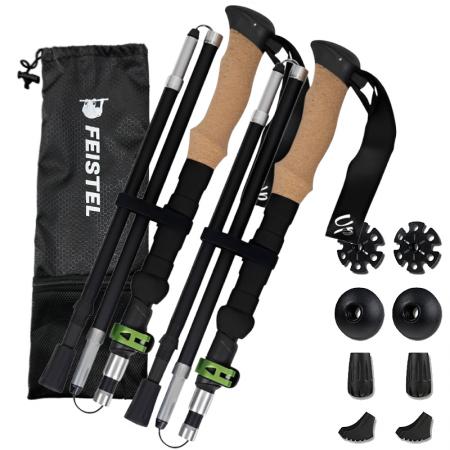 Factory Price Camping Aluminum Alloy Ultralight Telescopic Folding Trekking Poles Adjustable Hiking Stick