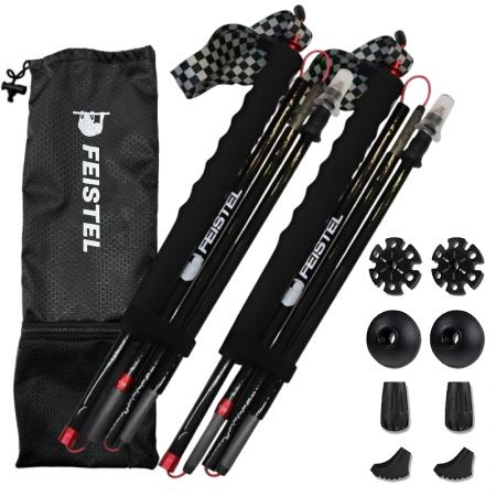 Carbon Fiber Folding Trekking Pole Ultralight 5 Section Hiking Poles 
