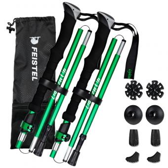 EVA Aluminum Folding Tungsten Steel Tip Staff Walking Poles