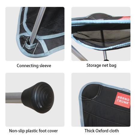 Outdoor Camping Hiking Tall Portable Steel 600D Oxford Cloth Folding Tripod Stool 