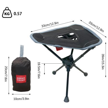 360° Swivel Folding Camping Stool 3 Legged Aluminum Alloy Portable Outdoor Fishing Hiking Furniture Stool