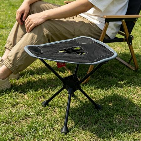 360° Swivel Folding Camping Stool 3 Legged Aluminum Alloy Portable Outdoor Fishing Hiking Furniture Stool
