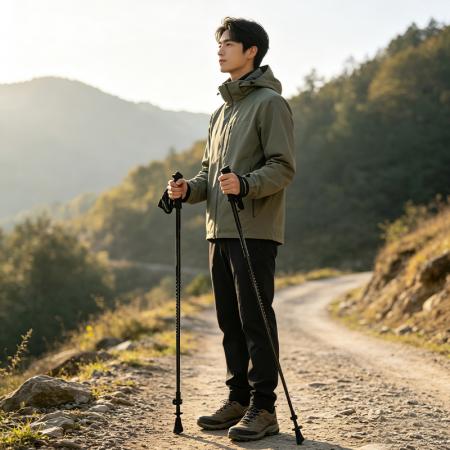 Hiking Mountain Climbing Outdoor Travel Senior Daily Walking 7075 Aluminum Alloy Foldable Walking Stick Trekking Pole 