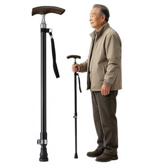 Aluminium Lightweight Rubber Handled Cane Adjustable Telescope Walking Stick