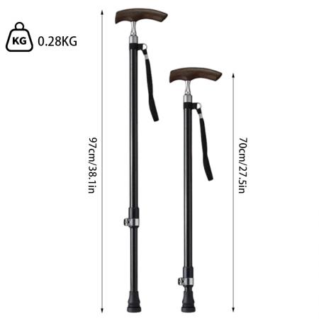Factory Supply Outdoor Aluminium Strong Fibre Lightweight Rubber Handled Cane Adjustable Telescope Walking Stick