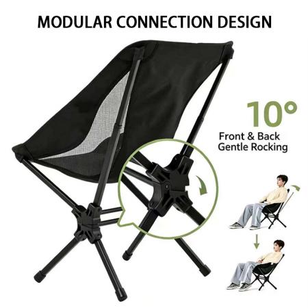 Hiking Portable Lightweight Aluminum Oxford Fabric Camping Chair Easy Setup Compact Folding Chair