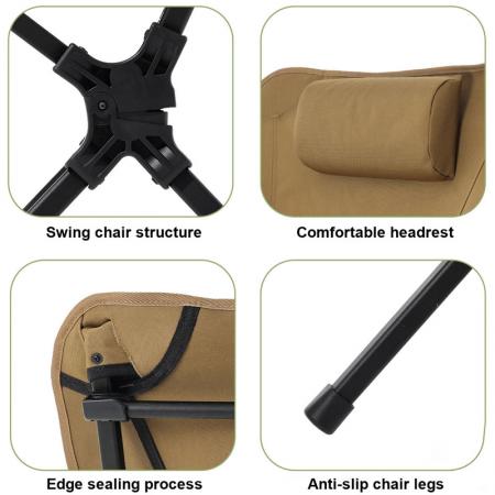 High Load Bearing High Back Aluminum Alloy Folding Chair for Camping Fishing Chair 
