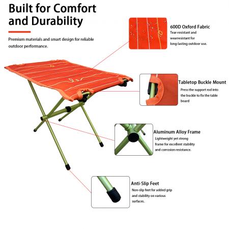 Outdoor Portable Furniture Camping Moon Chair Three-piece Modern Aluminum Oxford Fabric Folding Table and Chair Set