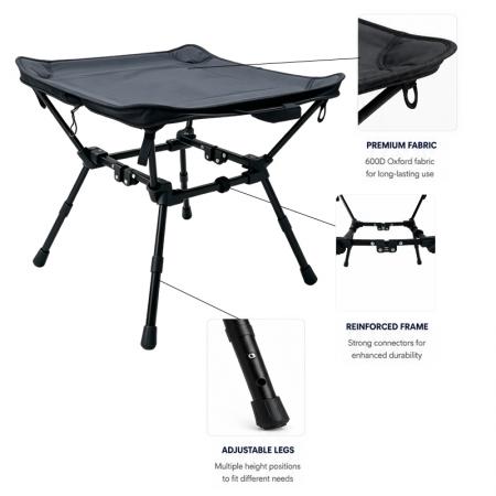 Aluminum Square Mini Camping Stool Ultralight Portable Folding Chair Travel 2 Way Compact Camping Table