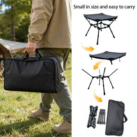 Aluminum Square Mini Camping Stool Ultralight Portable Folding Chair Travel 2 Way Compact Camping Table