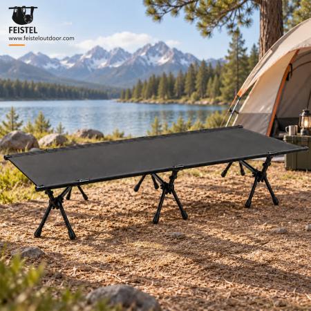 Lightweight Folding Camping Bed – Portable 7075 Aluminum Camping Cot, 600D Oxford, 190 × 65 × 38cm, 120kg Capacity 