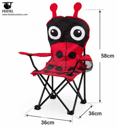 Child's Camping Chair – Cartoon Kids Folding Outdoor Chair, 600D Polyester + Mesh, 36 × 36 × 58cm 