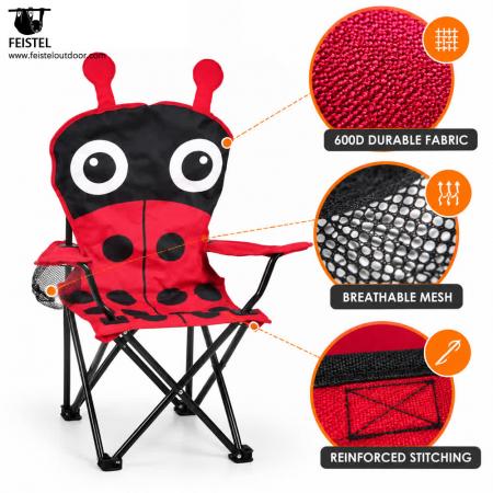Child's Camping Chair – Cartoon Kids Folding Outdoor Chair, 600D Polyester + Mesh, 36 × 36 × 58cm 
