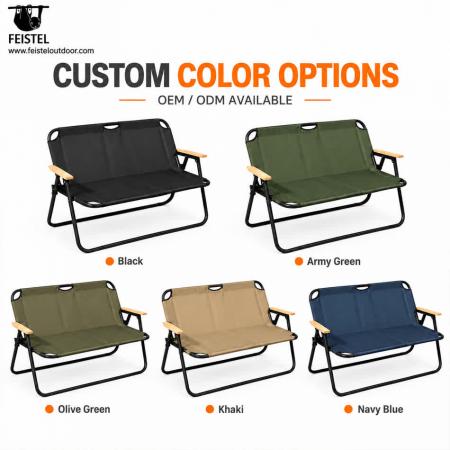 2 Person Outdoor Camping Chair for Couples – Folding 2 Seater Camping Loveseat, 7075 Aluminum Frame, 600D Oxford, 250kg Capacity 