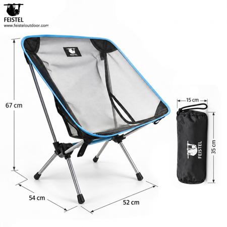 Mesh Back Camping Chair – Compact 7075 Aluminum Outdoor Chair, 600D Polyester + Breathable Mesh, 54 × 52 × 67cm 