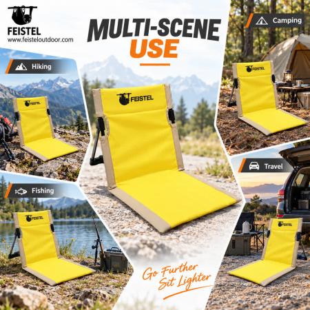 Legless Camping Chair Without Legs – 6061 Aluminum Floor Chair with 600D PVC Oxford & Carry Bag 