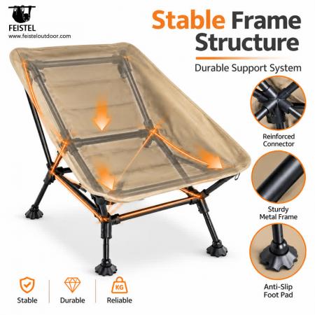 Adjustable Folding Camping Lounge Chair 7075 Aluminum Outdoor Lounger, 600D Polyester + Mesh, 3.2kg, 150kg Capacity 