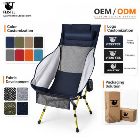 High Back Mesh Camping Chair – 7075 Aluminum Portable Outdoor Chair, 600D Polyester + Breathable Mesh, 2.13kg, 106cm High Back 