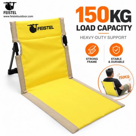 Legless Camping Chair Without Legs – 6061 Aluminum Floor Chair with 600D PVC Oxford & Carry Bag 