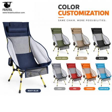 High Back Mesh Camping Chair – 7075 Aluminum Portable Outdoor Chair, 600D Polyester + Breathable Mesh, 2.13kg, 106cm High Back 