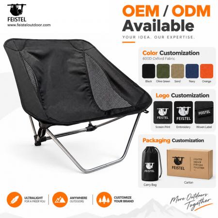 Camping Chair Without Traditional Legs – 850g Ultralight Low-Profile Backpacking Chair, 7075 Aluminum Frame, 600D Oxford, 120kg Capacity 