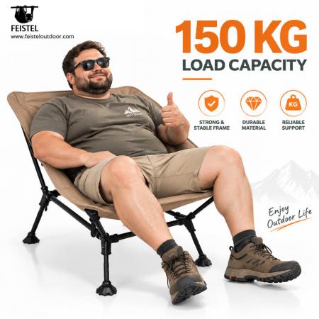 Adjustable Folding Camping Lounge Chair 7075 Aluminum Outdoor Lounger, 600D Polyester + Mesh, 3.2kg, 150kg Capacity 