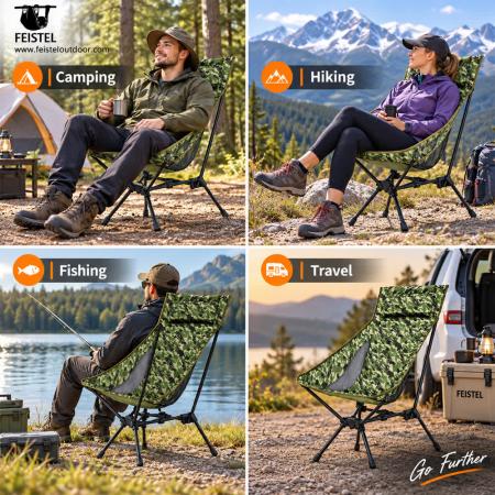Lightweight High Back Camping Chair – 7075 Aluminum, 1.90kg, Compact 42cm Pack 