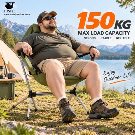 Folding Camping Rocking Chair – 7075 Aluminum Outdoor Rocker, 600D Polyester, 4kg 