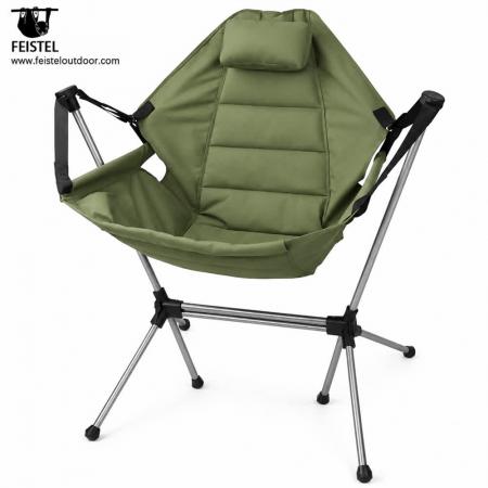 Folding Camping Rocking Chair – 7075 Aluminum Outdoor Rocker, 600D Polyester, 4kg 