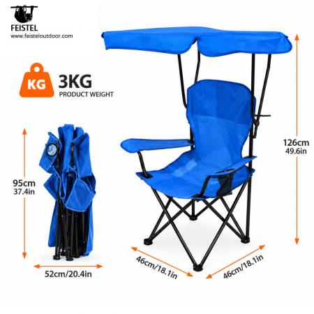 Lightweight Foldable Canopy Camping Chair – 7075 Aluminum, Cup Holder, 600D Mesh, 1.42kg 