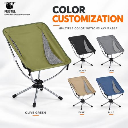 Folding Swivel Camping Chair – 1.3kg Portable Rotating Outdoor Chair, 150kg Capacity 