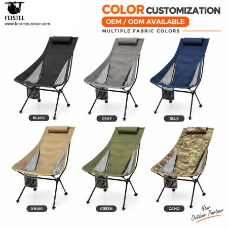 Lightweight High Back Folding Camping Chair with Pillow – 2.8lb, 150kg Capacity, 47cm Seat Height 