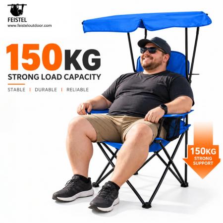 Lightweight Foldable Canopy Camping Chair – 7075 Aluminum, Cup Holder, 600D Mesh, 1.42kg 