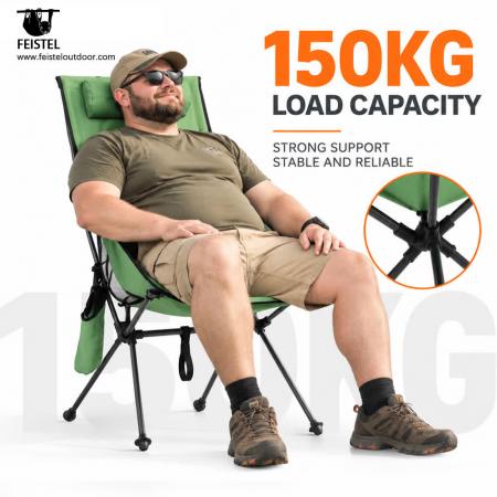Ultralight High Back Camping Chair – 1.35kg, 150kg Capacity, 45.5cm Seat Height & Compact 46cm Pack 