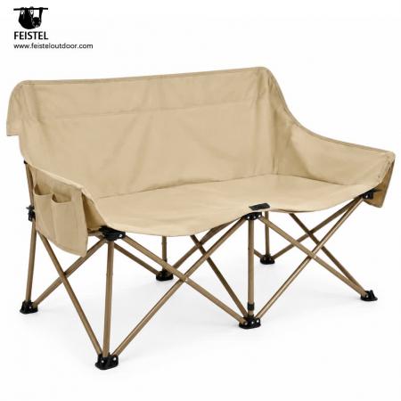 2 Person Folding Camping Chair – 114cm Double Loveseat, 250kg Capacity, 4.05kg Portable Design 