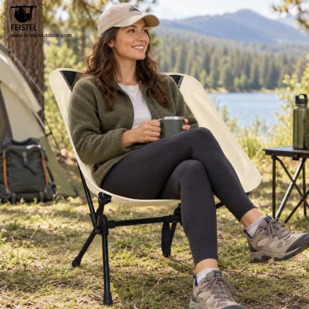 Lightweight Foldable Camping Chair – 1.48kg Portable Collapsible Chair, 150kg Capacity & 37cm Pack 