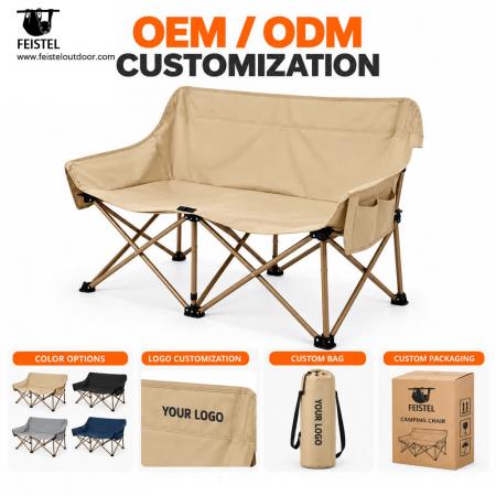 2 Person Folding Camping Chair – 114cm Double Loveseat, 250kg Capacity, 4.05kg Portable Design 
