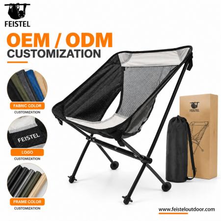 Foldable Outdoor Camping Chair – 1kg 7075 Aluminum Frame, Mesh Back & 40×14cm Compact Pack 