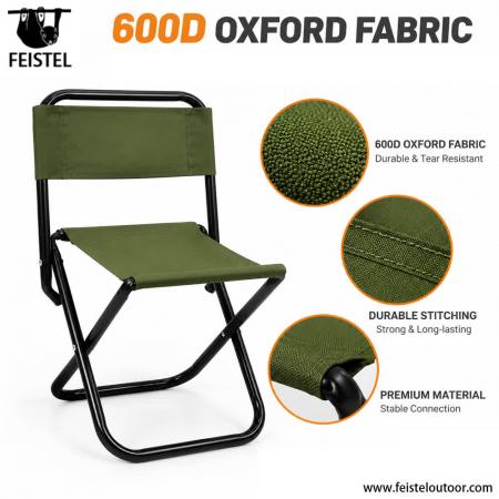 Compact Folding Camping Fishing Chair – Aluminum Frame, 600D Oxford, 225lb Capacity, 3 Size Options 