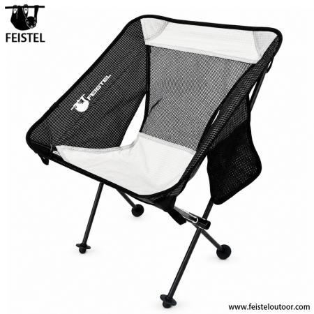 Foldable Outdoor Camping Chair – 1kg 7075 Aluminum Frame, Mesh Back & 40×14cm Compact Pack 