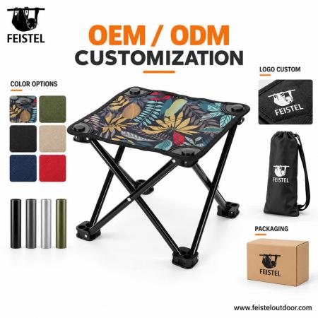 Mini Folding Camping Stool – 0.4kg Carbon Steel Portable Seat, 150kg Capacity, 600D Oxford 