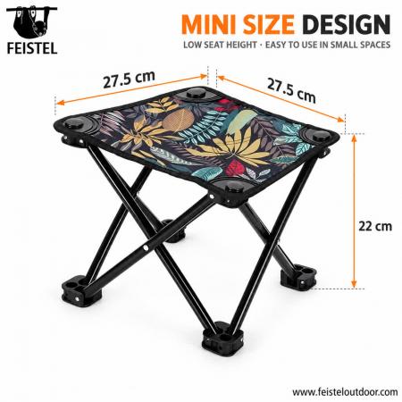Mini Folding Camping Stool – 0.4kg Carbon Steel Portable Seat, 150kg Capacity, 600D Oxford 