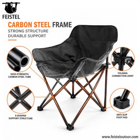 Portable Outdoor Camping Chair – 1.70kg Foldable Carbon Steel Frame, 600D Oxford Seat 