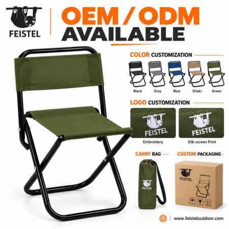 Compact Folding Camping Fishing Chair – Aluminum Frame, 600D Oxford, 225lb Capacity, 3 Size Options 