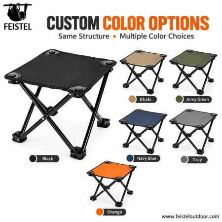 Mini Folding Camping Stool – 0.4kg Carbon Steel Portable Seat, 150kg Capacity, 600D Oxford 