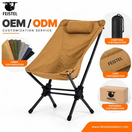 High Back Folding Camping Chair with Backrest – 7075 Aluminum, 2.6kg, 48×16cm Compact Pack 