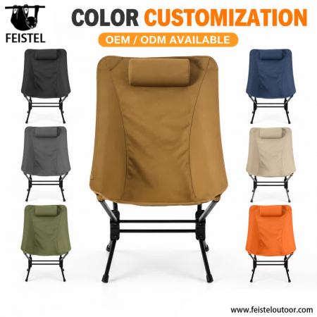 High Back Folding Camping Chair with Backrest – 7075 Aluminum, 2.6kg, 48×16cm Compact Pack 