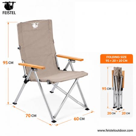 Adjustable Back Camping Chair with Folding Aluminum Frame – Portable Outdoor Chair for Camping, Hiking and Travel 