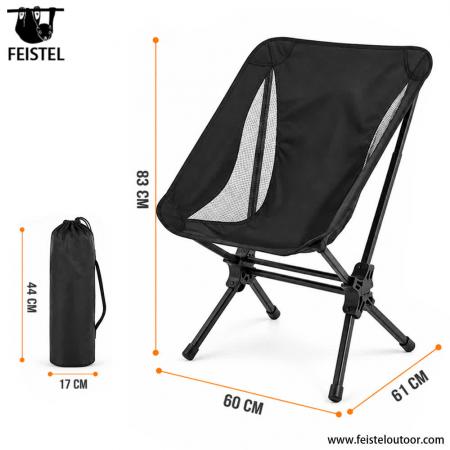 Compact Fold Up Camping Chair – 7075 Aluminum Collapsible Folding Camping Chair, 600D Oxford, 1.9kg, 120kg Capacity 