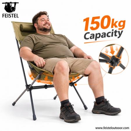 Extra Wide High Back Camping Chair – 7075 Aluminum, Breathable Mesh, 150kg Capacity 